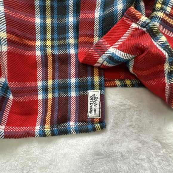 Alpine Design Heavyweight Flannel Shirt Men’s Size XL Red Blue Yellow Plaid New - Picture 7 of 13